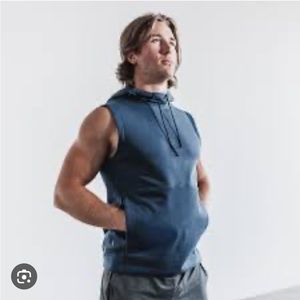 NoBull Mens Sleeveless Hoodie Small EUC Blue